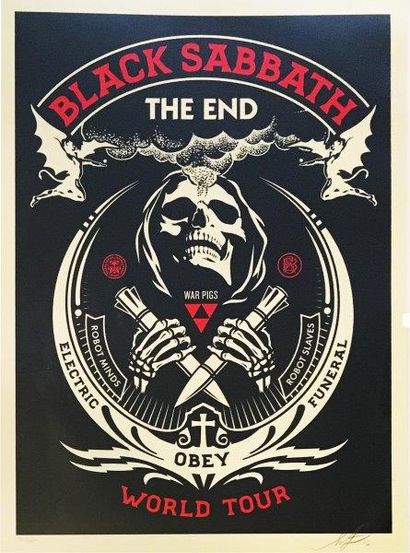 PRINT OBEY Black Sabbath World Tour- The end, 2016 ( Silver, gold et noir et rouge)
Trois...