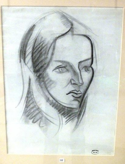 POLIAKOFF Nicolas (1899-1976) 

Portrait de femme

Fusain sur papier

Porte le cachet...