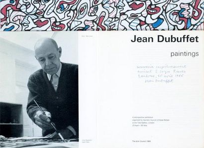 DUBUFFET Jean (1901-1985) 
Dédicacé sur une page age de garde de catalogue de l'exposition...