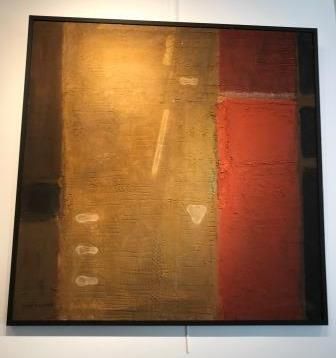 PAPART Max ( 1911-1994) 
Rouge et brun, 1956
Huile, enduit sable sur toile signée...