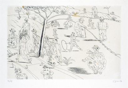 SEGUI Antonio (né en 1934) 

Le cerceau, 1974

Gravure, pointe sèche sur papier signé...