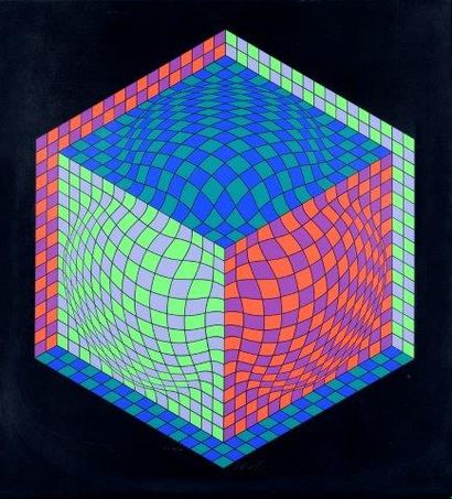 VASARELY Victor (1906-1997) 

Composition géométrique, prisme

Sérigraphie en couleurs...