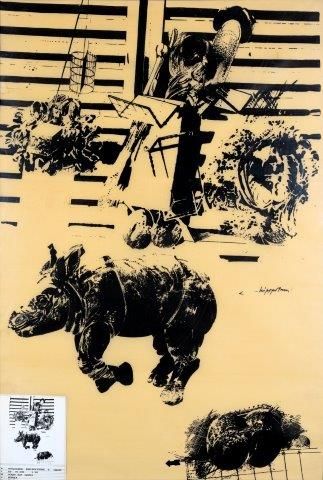 VELICKOVIC Vladimir ( né en 1935) 

Rhinocéros 6

Sérigraphie sur papier calque,...