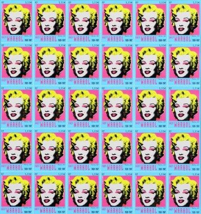 WARHOL Andy (1928-1987) D'après Marylin

Planche de timbres, impression offset

Stamps...