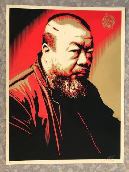 PRINT OBEY SHEPARD FAIREY (Américain, né en 1970)
Portrait of Ai Wei Wei, 2014
Sérigraphie...