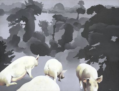 Henri CUECO (1929-2017) PAYSAGE AVEC PORCS, 1972

(SÉRIE LES PARADIS PERDUS)

Acrylique...