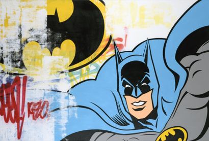 SEEN (Américain, né en 1961) Batman, 2013

Peinture aérosol et pochoir sur toile,...