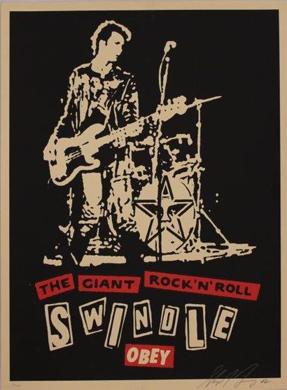 SHEPARD FAIREY (Américain, né en 1970) 
The Giant Rock'n' Roll Swindle, 2002
Sérigraphie...