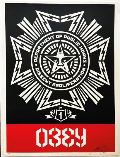 Shepard FAIREY (né en 1970) 
Public Works Medal, 2004
Sérigraphie sur papier numéroté...