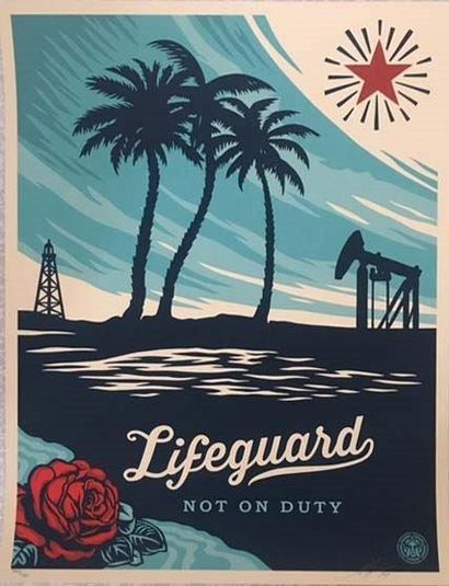 Shepard FAIREY (né en 1970) Lifeguard not on duty, 2016
Sérigraphie en couleurs sur...