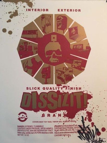 SLICK 
Dissizit, 2012
Sérigraphie en couleurs sur papier numéroté 2/25, daté et signé
Screenprint...