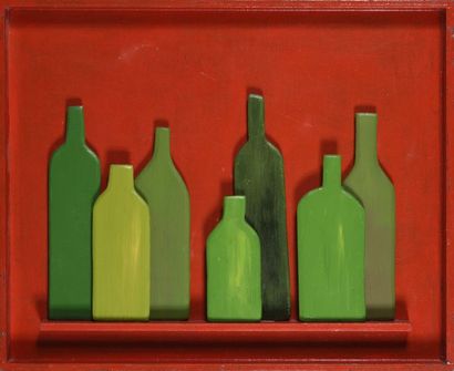 Claude GILLI (1928-2015) BOUTEILLES, 1976

Acrylique sur bois signé et daté au dos

55...