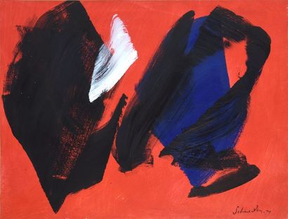 Gerard SCHNEIDER (1896-1986) SANS TITRE, 1979

Acrylique sur papier marouflé sur...