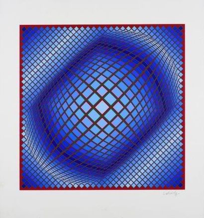VASARELY Victor (1906-1997) Composition géométrique
Sérigraphie en couleurs sur papier...