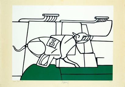 ADAMI Valerio (1935-2005) Lévrier, 1970

Lithographie en couleurs sur papier signé...