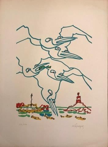 LAPICQUE Charles (1898-1988) Les mouettes
Lithographie en couleurs sur papier signé...