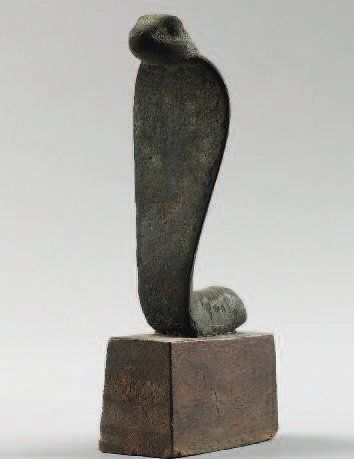 null URAEUS dressé. Bronze. Hauteur : 10,5 cm Egypte, Basse époque.