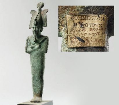 null Statuelle du Dieu OSIRIS momiforme, Il porte les instruments aratoires, Il est...