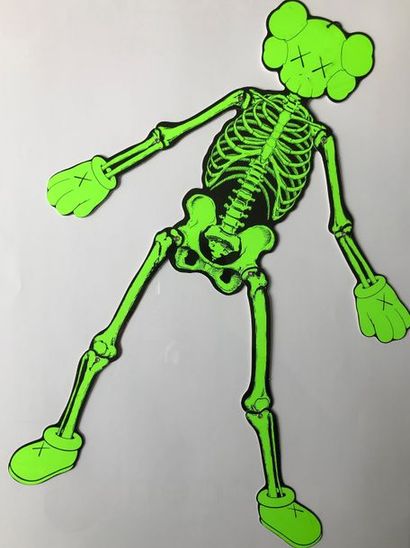 KAWS (né en 1974) KAWS (born in 1974) 

Green skeleton

Printed on cardboard cut...
