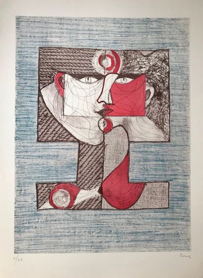 Bona de MANDIARGUES (1926-2000) BONA DE MANDIARGUES (1926-2000)
Le baiser
Lithographie...
