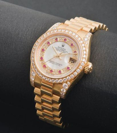 ROLEX (Oyster Perpetual Lady / Datejust Or & lunette Diamant Réf. 179158), vers 2008