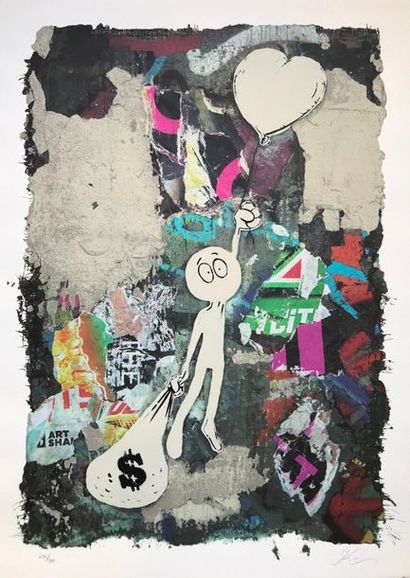 KAI (Americain né en 1992) Love vs Money, 2017

Sérigraphie en couleurs sur papier...