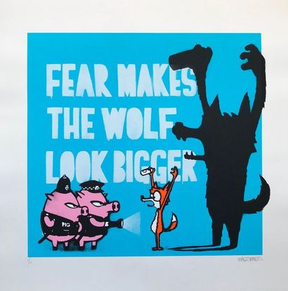 MAU MAU (Anglais) Fear makes the Wolf look bigger, 2016

Sérigraphie sur papier daté,...