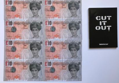 BANKSY (Anglais, né en 1975) Di-Faced Tenners, 10 GBP , note
Huit billets lithographies...