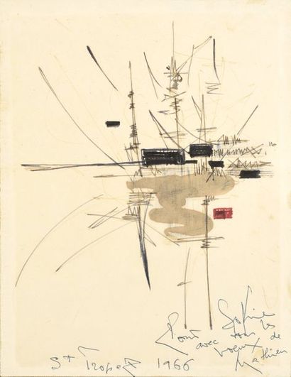 Georges MATHIEU (1921-2012) Georges MATHIEU (1921-2012)
UNTITLED, 1966
Ink and watercolour...