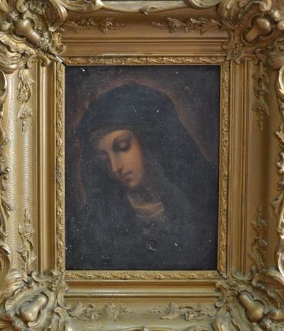 null Ecole italienne du XVIIIe siècle
Portrait de la Vierge
Huile sur toile porte...