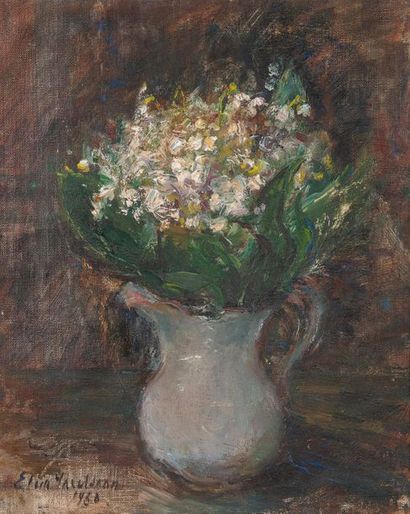 null Elna JACOBSSON (1894-1985)
Bouquet dans un vase
Huile sur toile signée en bas...