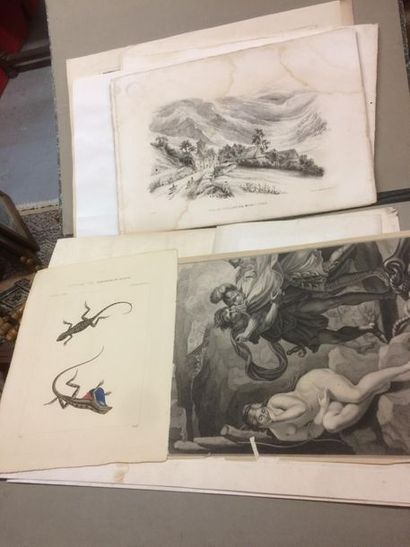 null Fort lot de dessins et gravures.