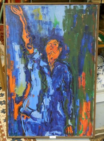 null Daniel JURE (né en 1957)
Homme bleu et rouge
Huile sur toile signée en haut...