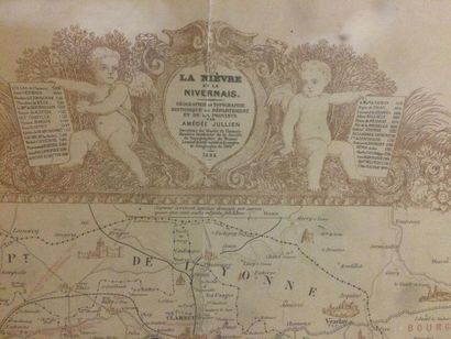 null Carte de la Nièvre et du Nivernais de 1884.
Taches et pliures.