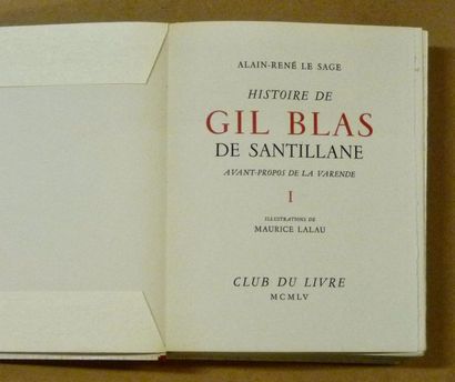 null Gil Blas de Santillane in- 4°, daté 1955, 4 vol. +1 vol. d’illustrations tiré...