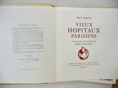 null Vieux Hopitaux parisiens de Paul Parent, in-4°, édition Henri Colas de 1943,...