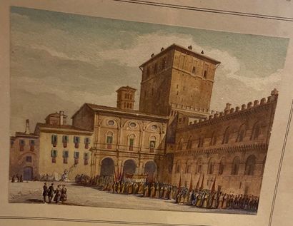 null Domenico AMICI (1808-?)
Vue de Florence
Aquarelle signée en bas à gauche et...