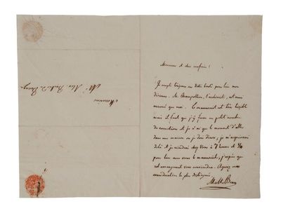 null Conrad MALTE-BRUN (1775-1826), géographe.
Lettre autographe signée adressée...