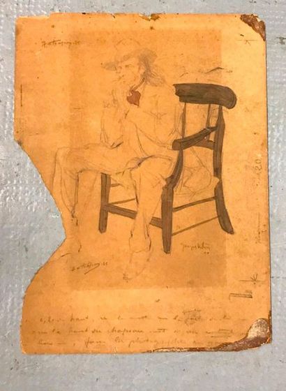 null Auguste-Louis CHAPON
Portrait d'Auguste Villon.
Crayon, lavis sur carton signé...