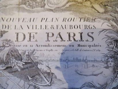 null «Nouveau plan routier de la ville et faubourg de Paris de ESNANT et RAPILLY»...