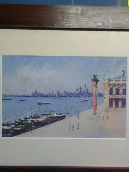 null Robert SANTERNE (1903-1983) attribué à, 
Venise, 
Aquarelle, 
17 x 25,5 cm.