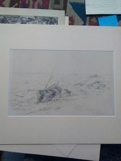 null TALAGRAND L., 
1883, dessin au crayon graphite, rehaut de gouache
45 x 60 c...