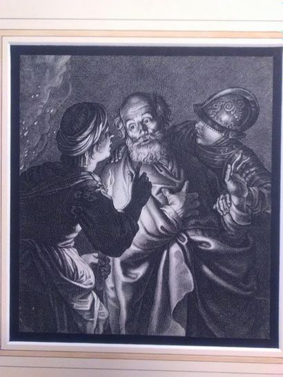 null SERGHERS (D’après), 
«Détail du Reniement de saint Pierre», 
Gravure, 
26 x...
