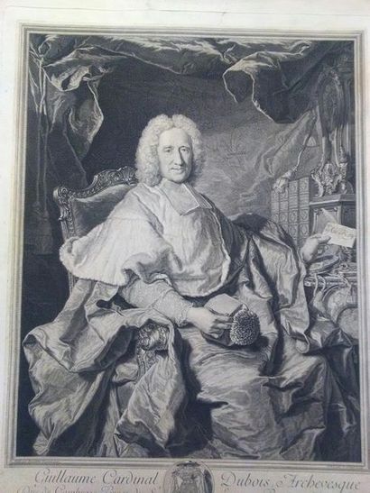 null DREVET P. (né en 1724), d’après RIGAUD, 
«Portrait du cardinal Dubois»,
47,5...