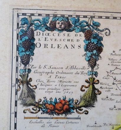 null «Diocèse de l’Evesché d’Orléans par Sanson d’Abbeville»
1653, en feuille colorée....