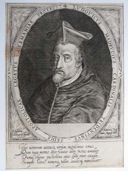 null Custodis Domenicus (graveur 1560-1612), 
«Ludovicus Madrusius», daté 1596, 
Gravure...
