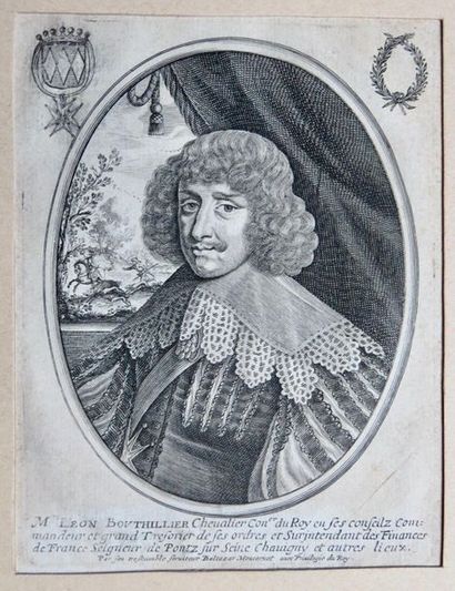 null Moncornet Balthazar (graveur 1600-1668), 
«Mr Léon Bouthillier », 
Gravure à...