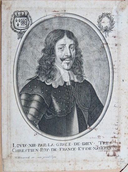 null Moncornet Balthazar (graveur 1600-1668), 
«Louis XIII par la Grâce de Dieu »
Gravure...