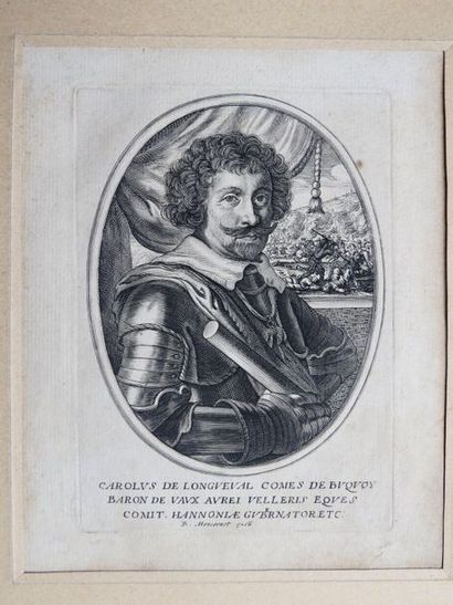 null Moncornet Balthazar (graveur 1600-1668), 
«Carolus de Longueval»
Gravure à l’eau-forte
22,5...
