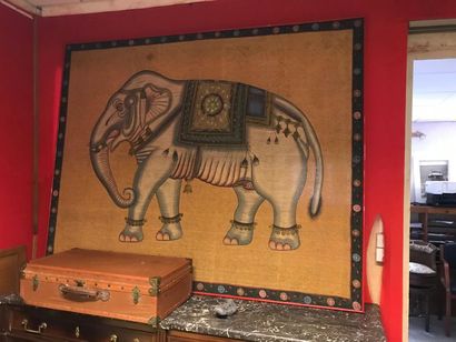 null Grande peinture sur soie représentant un éléphant.
150 x 190 cm